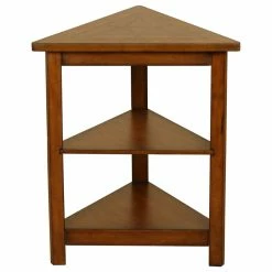 Welcome Home Accents Walnut Triangle Accent Table