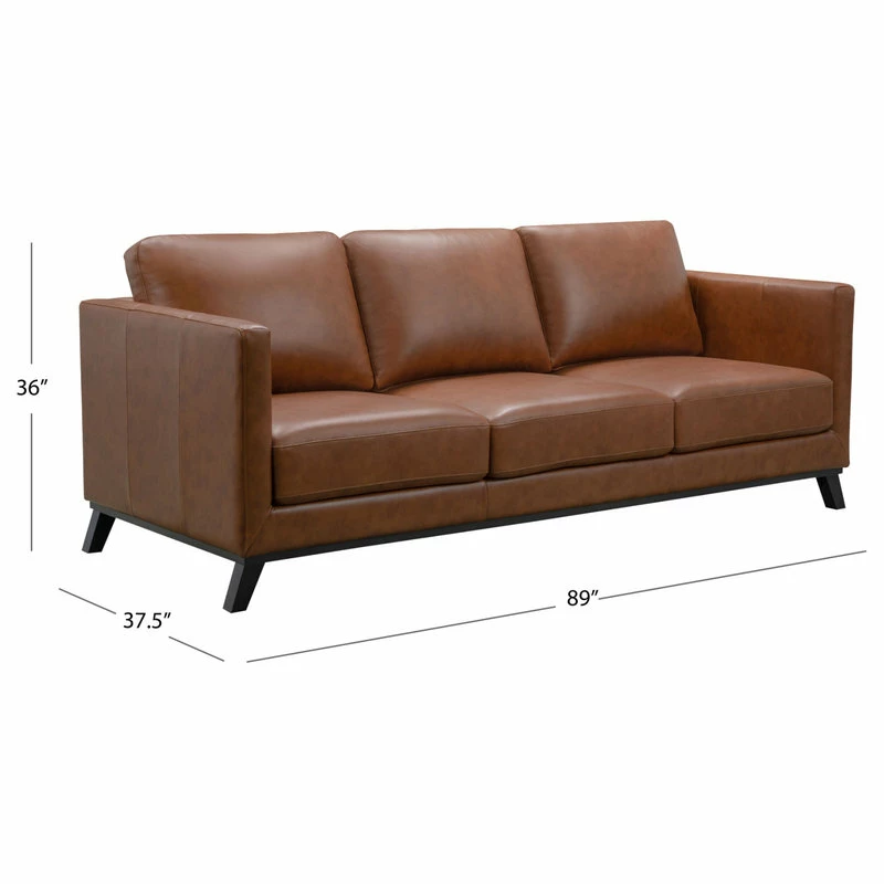 Abbyson Living Sullivan Mid-Century Top Grain Leather Sofa, Camel 5 Abbyson Living Sullivan Mid-Century Top Grain Leather Sofa, Camel - Image 3