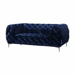 Meridian Furniture Mercer Navy Velvet Loveseat