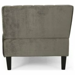 GDFStudio Judson Channel Stitch Velvet Settee, Gray/Dark Brown -GDF sofa Shop 2af1b8b50f9070a7 5158 w800 h800 b1 p0
