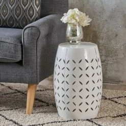 GDFStudio GDF Studio Dione Indoor Lace Cut Iron Accent Table, White -GDF sofa Shop 2b8154dd01e52e98 2477 w800 h800 b0 p0