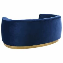 Meridian Furniture Julian Velvet Loveseat, Navy, Gold Base -GDF sofa Shop 2b8172da02740e04 0618 w800 h800 b1 p0