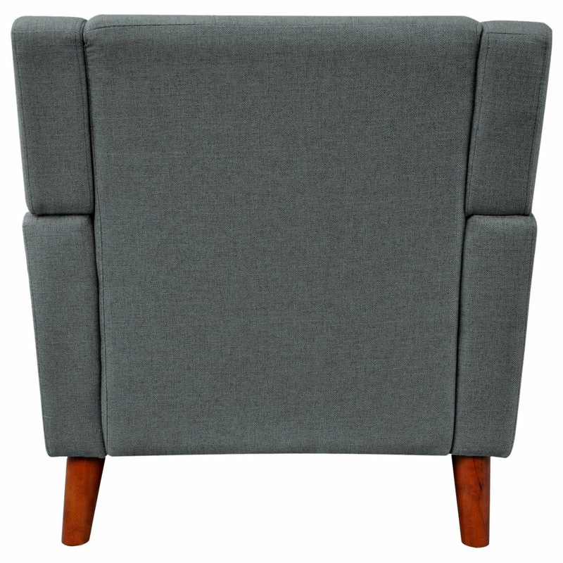 GDFStudio GDF Studio Evelyn Mid Century Modern Fabric Arm Chair, Dark Gray/Walnut 8 GDFStudio GDF Studio Evelyn Mid Century Modern Fabric Arm Chair, Dark Gray/Walnut - Image 6