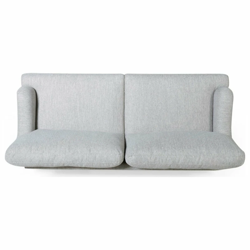 GDFStudio Ava Fabric Loveseat, Light Gray And Dark Brown 10 GDFStudio Ava Fabric Loveseat, Light Gray And Dark Brown - Image 8