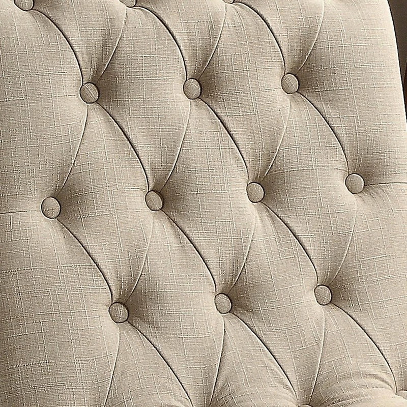 Mulhouse Furniture Iris Tufted Upholstered Slipper Chair, Beige 4 Mulhouse Furniture Iris Tufted Upholstered Slipper Chair, Beige - Image 2