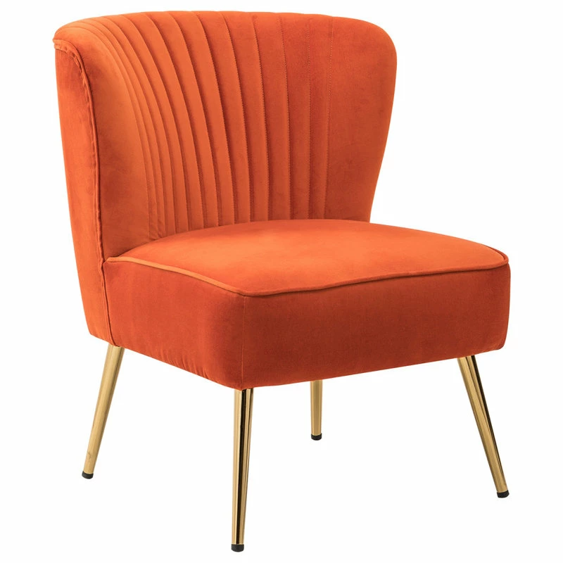 Karat Home Monica Side Chair, Orange 3 Karat Home Monica Side Chair, Orange