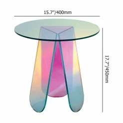 HOMARY Acrylic End Table Clear Round Side Table Iridescent Accent Table -GDF sofa Shop 2d6198920303510d 2023 w800 h800 b1 p0