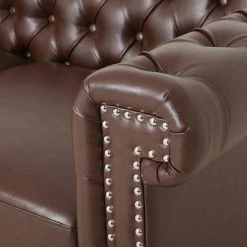 GDFStudio Timber Contemporary Button Tufted Loveseat With Nailhead Trim, Dark Brown And Es -GDF sofa Shop 2db100ff00d2fff8 5898 w800 h800 b0 p0