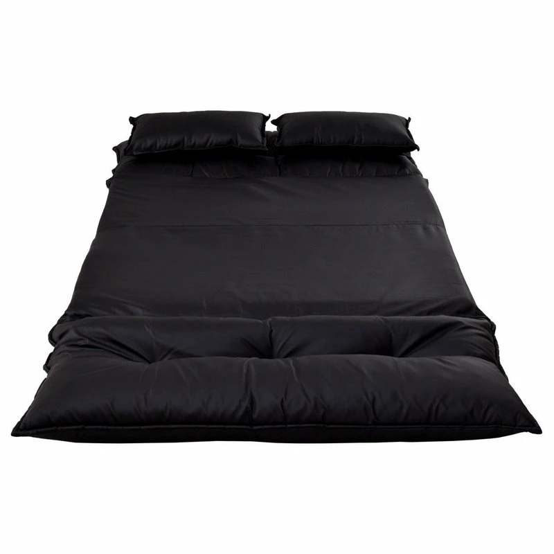 Costway PU Leather Foldable Modern Floor Sofa Bed Video Gaming 2 Pillows Black 7 Costway PU Leather Foldable Modern Floor Sofa Bed Video Gaming 2 Pillows Black - Image 5