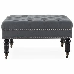 Belleze Button Tufted Square Ottoman Bench With Rolling Wheels Nailhead Trim, Gray 8 Belleze Button Tufted Square Ottoman Bench With Rolling Wheels Nailhead Trim, Gray -GDF sofa Shop 2ed18cd20e4cf96e 7379 w800 h800 b1 p0