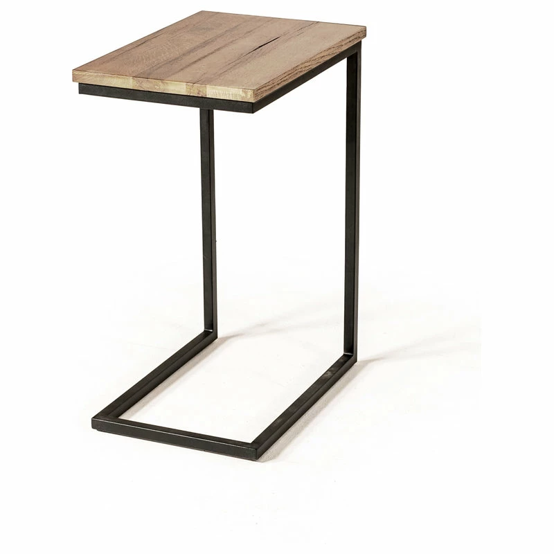 Limari Home Turner C-Shaped Wood & Metal Side Table In Brown/Black 4 Limari Home Turner C-Shaped Wood & Metal Side Table In Brown/Black - Image 2