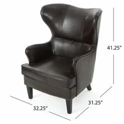 GDFStudio GDF Studio Romford Bonded Leather Wingback Club Chair, Brown 14 GDFStudio GDF Studio Romford Bonded Leather Wingback Club Chair, Brown -GDF sofa Shop 30a120fa01c43833 8769 w800 h800 b1 p0