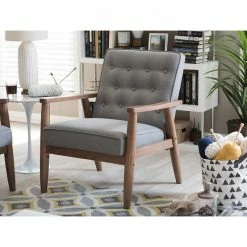 Baxton Studio Sorrento Retro Upholstered Wooden Lounge Chair, Gray Fabric 11 Baxton Studio Sorrento Retro Upholstered Wooden Lounge Chair, Gray Fabric -GDF sofa Shop 30d1bc1906f05650 0671 w800 h800 b0 p0 1 1