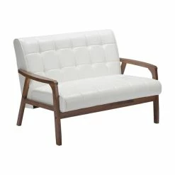 Baxton Studio Mid-Century Masterpieces Loveseat, White