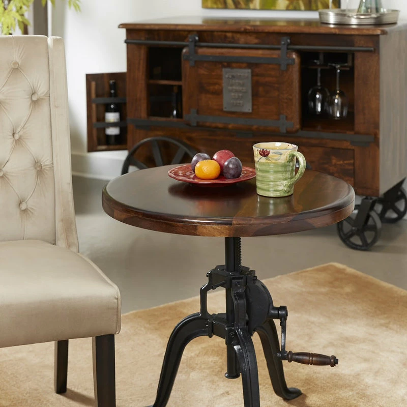 Coast To Coast Imports, LLC Manchester Brown Adjustable Round Accent Table 4 Coast To Coast Imports, LLC Manchester Brown Adjustable Round Accent Table - Image 2