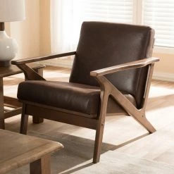 Baxton Studio Bianca Mid-Century Modern Distressed Lounge Chair, Dark Brown Faux Leather 17 Baxton Studio Bianca Mid-Century Modern Distressed Lounge Chair, Dark Brown Faux Leather -GDF sofa Shop 31e1336709cbe124 9621 w800 h800 b0 p0