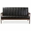 Baxton Studio Nikko Mid-century Scandinavian Style Black Faux Leather Wooden 3-Seater Sofa -GDF sofa Shop 3221006c0fe354ce 5080 w800 h800 b1 p0