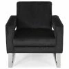 GDFStudio Kerman Modern Glam Velvet Club Chair, Black/Silver -GDF sofa Shop 322199bb0f906aa0 7765 w800 h800 b1 p0