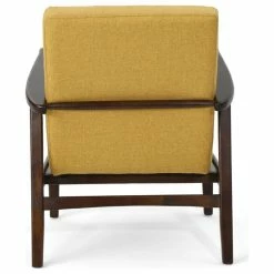 GDFStudio GDF Studio Callisto Mid Century Modern Fabric Club Chair, Mustard/Dark Espresso -GDF sofa Shop 3281350601b802be 4871 w800 h800 b1 p0
