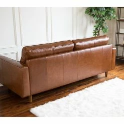 Abbyson Living Hammond Mid-Century Leather Stationary Sofa, Camel 15 Abbyson Living Hammond Mid-Century Leather Stationary Sofa, Camel -GDF sofa Shop 333128eb01980a21 4951 w800 h800 b0 p0