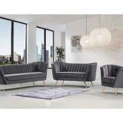 Meridian Furniture Margo Velvet Sofa, Gray -GDF sofa Shop 33411d9b027411dc 6419 w800 h800 b0 p0
