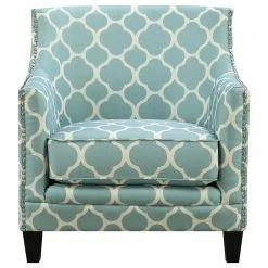 Picket House Deena Accent Chair, Dove, Aqua