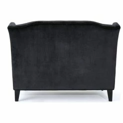 GDFStudio GDF Studio Leah Traditional Tufted High Winged Back New Velvet Loveseat, Black -GDF sofa Shop 33d128de01e52418 2351 w800 h800 b1 p0