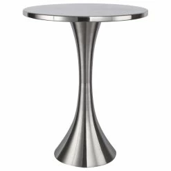 Lumisource 24" H Round Metal Brushed Nickel Side Accent Table