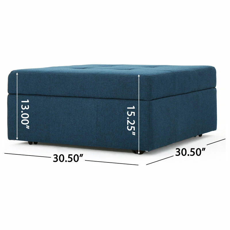 GDFStudio GDF Studio Chatsworth Tufted Fabric Storage Ottoman With Rolling Casters 6 GDFStudio GDF Studio Chatsworth Tufted Fabric Storage Ottoman With Rolling Casters - Image 4