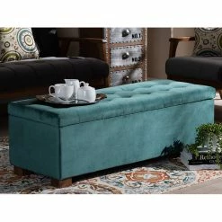 Wholesale Interiors Roanoke Teal Blue Velvet Fabric Upholstered Grid-Tufted Storage Ottoman Bench -GDF sofa Shop 35d17e0e0db1b2e7 0284 w800 h800 b0 p0