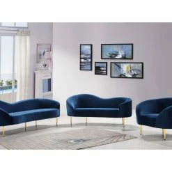 Meridian Furniture Ritz Velvet Sofa, Navy -GDF sofa Shop 3601ae9a02740ff2 6411 w800 h800 b0 p0