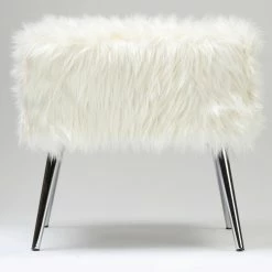 Cortesi Home Olivia White Faux Fur Ottoman, 20" 8 Cortesi Home Olivia White Faux Fur Ottoman, 20" -GDF sofa Shop 3611b6d20d050a85 5123 w800 h800 b0 p0