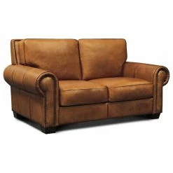 Hello Sofa Home Valencia 100% Top Grain Hand Antiqued Leather Traditional Loveseat, Tan -GDF sofa Shop 36218f190fe3bd07 2419 w800 h800 b1 p0