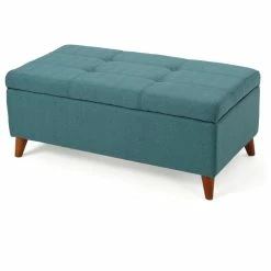 GDFStudio GDF Studio Etoney Fabric Storage Ottoman, Teal