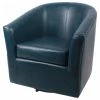 New Pacific Direct Inc. Ernest Bonded Leather Swivel Chair, Vintage Blue