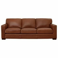 Hydeline USA Hydeline Dillon Top Grain Leather Sofa Collection, Cinnamon Brown, Sofa