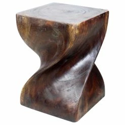 Kammika Import Export Co., Ltd (Thailand) Haussmann Big Twist Wood Stool Table 14 In SQ X 20 In H Mocha Oil -GDF sofa Shop 3671e0020cab5d0c 6315 w800 h800 b1 p0