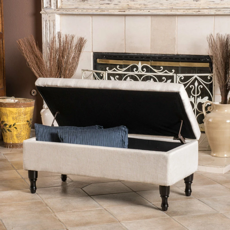 GDFStudio GDF Studio Logan Linen Storage Ottoman, Linen 5 GDFStudio GDF Studio Logan Linen Storage Ottoman, Linen - Image 3