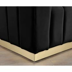 Meridian Furniture Marlon Velvet Loveseat With Brushed Gold Stainless Steel Base, Black -GDF sofa Shop 36f1aa9502740df9 6433 w800 h800 b0 p0