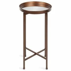 Uniek Celia Round Metal Foldable Tray Accent Table, Bronze 14x14x25.75 -GDF sofa Shop 38e12e890fb68631 5045 w800 h800 b1 p0