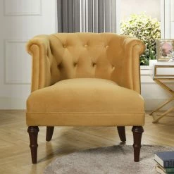 Jennifer Taylor Home Katherine Tufted Accent Chair, Mustard Gold Velvet -GDF sofa Shop 38e130270022c8a7 8856 w800 h800 b0 p0