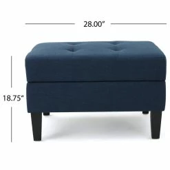 GDFStudio GDF Studio Carolina Tufted Cover Fabric Storage Ottoman, Dark Blue -GDF sofa Shop 3951cfd401bab468 9847 w800 h800 b1 p0