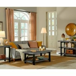 Bolton Furniture, Inc. Pomona Metal And Wood End Table, Slate Gray -GDF sofa Shop 3971467c01f43627 7421 w800 h800 b0 p0