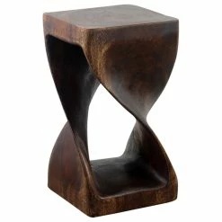 Kammika Import Export Co., Ltd (Thailand) Haussmann® Original Wood Twist Stool 10 X 10 X 18 In High Mocha Oil -GDF sofa Shop 3ab11baf01baaf37 5826 w800 h800 b1 p0