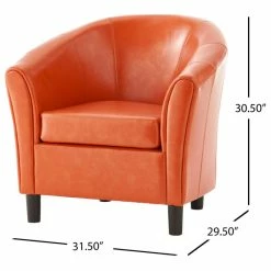 GDFStudio GDF Studio Newport Leather Club Chair, Orange -GDF sofa Shop 3b1148ce02392d03 4534 w800 h800 b1 p0