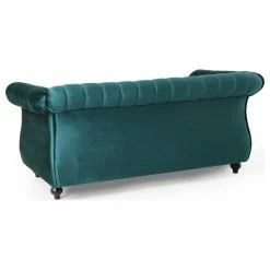 GDFStudio Bauman Modern Glam Channel Stitch Loveseat With Nailhead Trim, Teal + Dark Brown -GDF sofa Shop 3b11e94300e60c25 2840 w800 h800 b1 p0