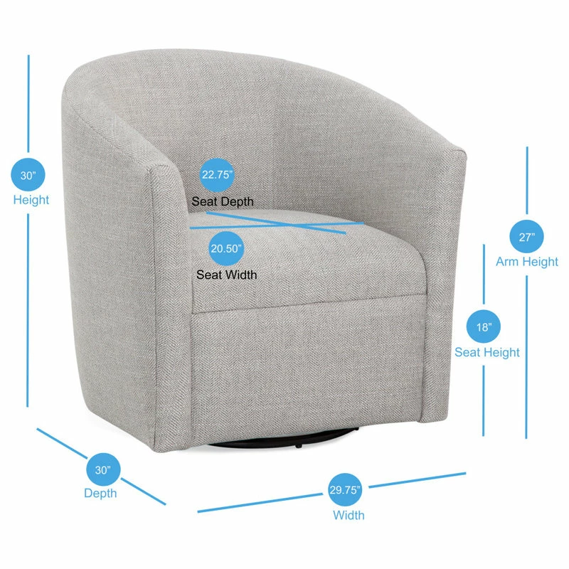 Comfort Pointe Lynton Sea Oat Beige Fabric Swivel Chair 5 Comfort Pointe Lynton Sea Oat Beige Fabric Swivel Chair - Image 3