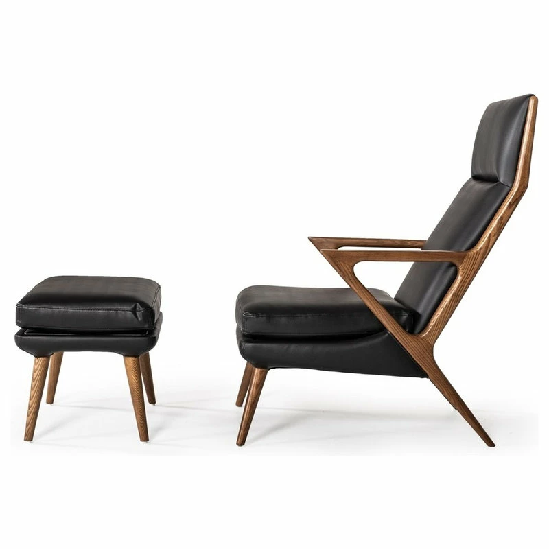 Vig Furniture Inc. Modrest Fulton Modern Black Lounge Chair And Ottoman 5 Vig Furniture Inc. Modrest Fulton Modern Black Lounge Chair And Ottoman - Image 3