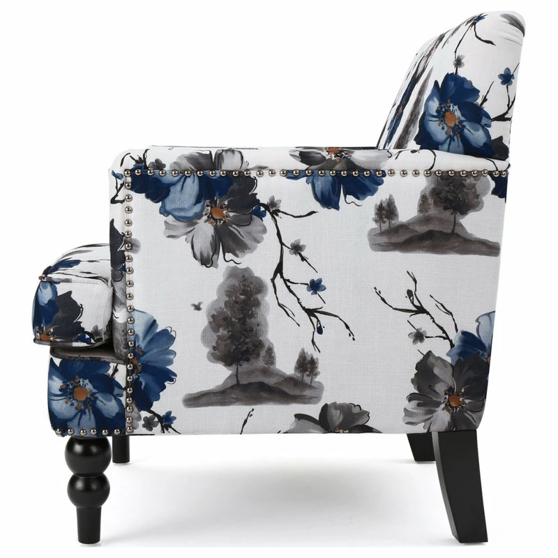 GDFStudio GDF Studio Manon Floral Print Fabric Club Chair 7 GDFStudio GDF Studio Manon Floral Print Fabric Club Chair - Image 5