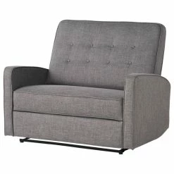 GDFStudio GDF Studio Callade Buttoned Fabric Reclining Loveseat, Gray